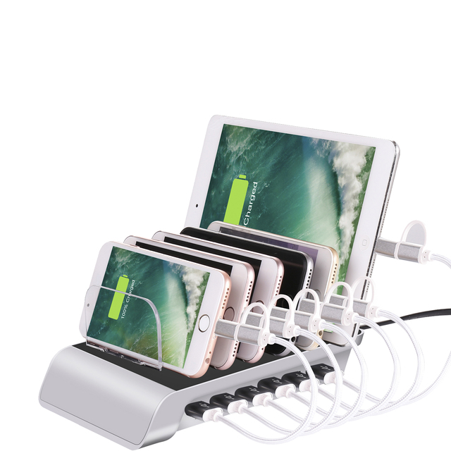 YM-UD06 New 6 Port USB Charging Station Universal Desktop Tablet & Smartphone Multi-Device Hub Charging Dock for iPhone Tablet