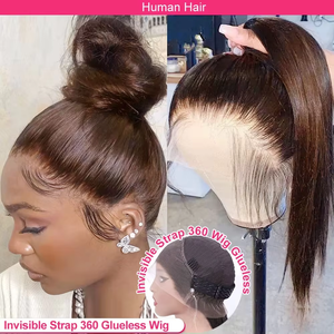 Perruque 360 en <span class=keywords><strong>cheveux</strong></span> humains naturels, sans colle, avec sangle invisible à cordon de serrage, coupe ajustée, pré-coupée, Lace Front - Product Image 2