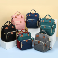 Sac à dos de voyage pliable multifonctionnel Sac à couches résistant à l'eau Organisateur de poussette avec lit de bébé pour maman en déplacement