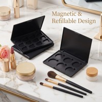 Palette de fards à paupières portable en forme de petit livre, 12 couleurs, 28 trous, personnalisable, boîte de maquillage magnétique en plastique 15 couleurs