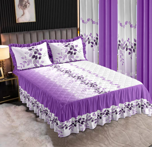 ผ้าคลุมเตียงแบบมีกระโปรง 7 ชิ้น <span class=keywords><strong>สี</strong></span>แดง ผ้าปูเตียงแบบมีกระเป๋าลึก ผ้าลินินแต่งระบาย - Product Image 2