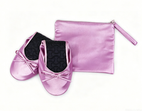 Ballerines plates décontractées en PU colorées pour femmes, à enfiler, avec sac à fermeture éclair et nœud, légères, jetables, pour les soirées et le soulagement des pieds endoloris
