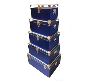 Étui en cuir blanc Caisses en <span class=keywords><strong>bois</strong></span> Grandes valises pour mariage Rangement décoratif Ensemble de 5 - Product Image 6