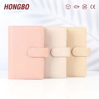 Hongbo Top vente A6 Budget liant 6 anneaux lézard cuir spirale reliure Agenda bureau mouche feuille fermeture éclair portefeuilles cadeaux en espèces