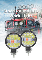 Lampe de travail LED ronde 3 pouces 9 ~ 80V DRL blanc rouge bleu stroboscopique clignotant lampe de voiture voyant d'avertissement 4X4 pour camion ATV véhicule tout terrain