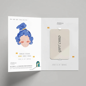 Custom Printed Folding Gift <b>Envelopes</b> card Business Flyer Greeting Card Gift With Card Slot - Product Image 1