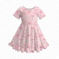Nouveau été mode enfant en bas âge filles robe à manches courtes personnalisé mignon motif à volants jupe beaux enfants tourbillon robes en gros