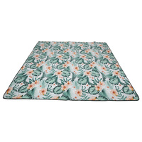 Couverture de plage de camping imperméable à l'eau portable, accessoires de plage pliables, tapis de plage de pique-nique imprimé