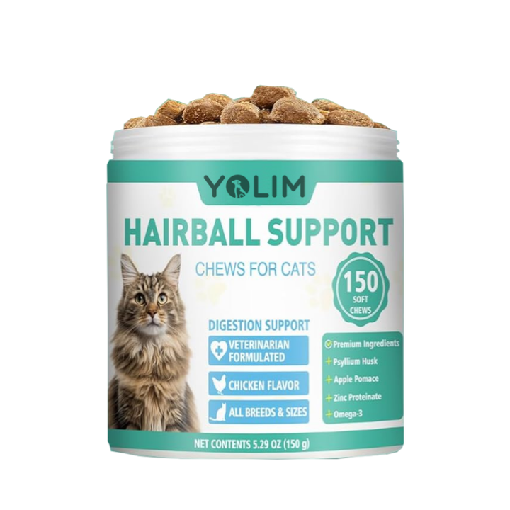 View of Cat Hairball Treatment Soft Chews with Psyllium Seed Husk & Omega-3 ...