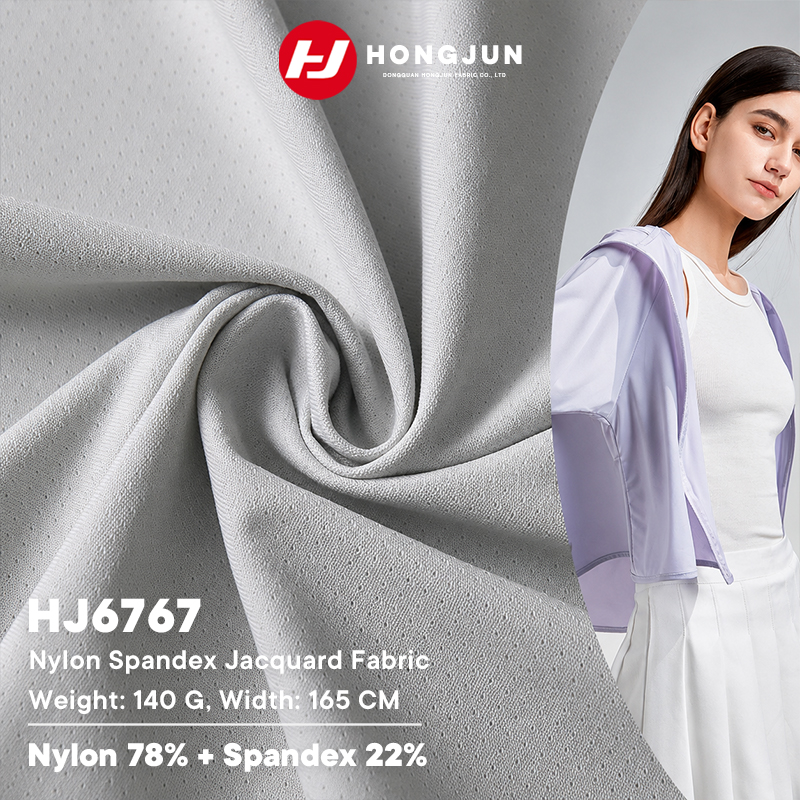 Wholesale Breathable Jacquard Nylon Spandex Fabric 140GSM for Women's Sun Protection Jackets