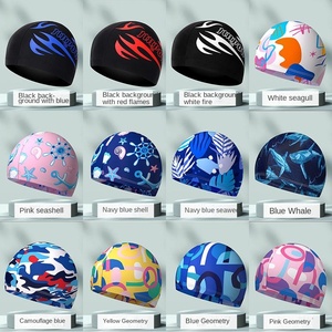 Nouveau <span class=keywords><strong>bonnet</strong></span> <span class=keywords><strong>de</strong></span> <span class=keywords><strong>bain</strong></span> en tissu polyester et élasthanne, pour adultes, hommes, femmes, étudiants et grands enfants, haute élasticité, confortable pour la tête - Product Image 3