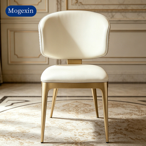 Luxury Beige Upholstered Dining Chair with Gold Metal <b>Legs</b> Elegant Tufted Back Side Chair for Dining Room - Product Image 3