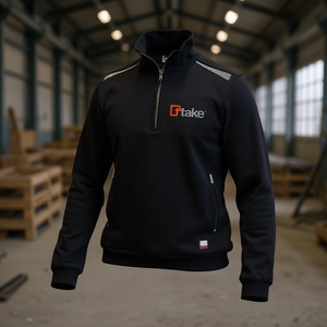 Sweat-shirt de travail Ttake noir 2XL à quart de zip, vêtement de sécurité - Product Image 3