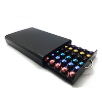 Support de capsules Nespresso en métal, tiroir de rangement, distributeur compatible avec 40 capsules, organisateur de capsules multi-saveurs