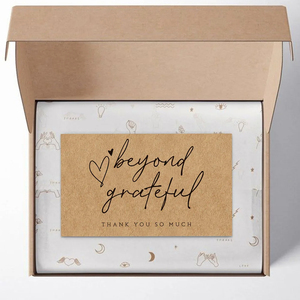 Cartes de remerciement personnalisées en papier kraft avec logo, cartes postales, cartes de vœux, cartes de visite, impression et emballage pour petites entreprises - Product Image 5