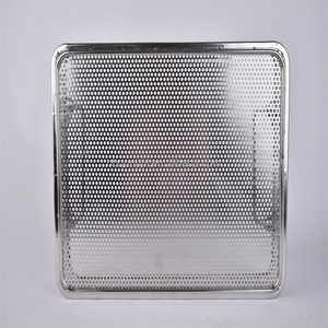 Grand panier de grillage rectangulaire personnalisable d'acier inoxydable stockage de pain de nourriture soudure perforée coupe de recourbement - Product Image 2