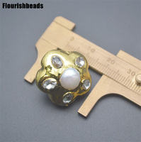 Vente en gros de perles d'eau douce naturelles en zircon cubique coloré en forme de boule ronde plaquée or pour la fabrication de colliers et de bracelets
