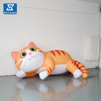 Modèle de chat de dessin animé gonflable orange personnalisé, mascotte animale gonflable géante pour la publicité en plein air, décoration d'événements