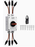 Interrupteur isolateur CC PV 2 entrées 2 sorties 1200V 32A IP66 résistant aux intempéries, interrupteur de déconnexion solaire certifié TUV pour utilisation en extérieur