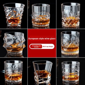 Vaso de Whisky Bong <span class=keywords><strong>Bebe</strong></span> de 300 ml, Moderno y Sostenible, con Diseño de Diamantes en Relieve y Rayas, Modelo SQ118, China - Product Image 3