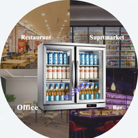 Réfrigérateur à boissons froides personnalisé avec porte vitrée arrière, refroidissement par air forcé, pour le stockage de vin domestique et l'utilisation hôtelière