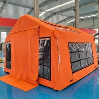 Grande tente de camping gonflable Oxford imperméable de luxe pour 5 à 7 personnes étanche à l'air avec une structure de chambre à coucher aventures en plein air