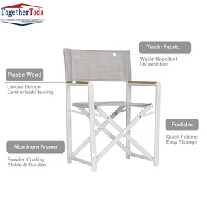 Chaise de camping pliable moderne en aluminium blanc pour pique-niques, camping, maquillage et repas en extérieur - Product Image 2
