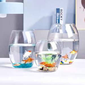 Groothandel Taille Trommel-Vormige Glazen Goudvis <span class=keywords><strong>Tank</strong></span> Woonkamer Grote Schildpad <span class=keywords><strong>Tank</strong></span> Mini Klein Landschap Hydrocultuur Bloempot - Product Image 1