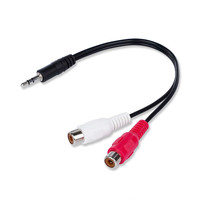 Cable adaptador de audio estéreo macho a doble RCA hembra para altavoz, TV, DVD
