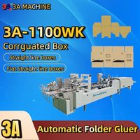 Plegadora y Encoladora Automática 3A-1100WK para Cajas Rectas de Cartón o Cartón Corrugado Tipo E