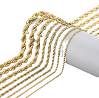 Chaîne de corde 3 MM en acier inoxydable Uomo Oro Massiccio Acciaio Inosidabile Collana a Corda Ritorta 3mm
