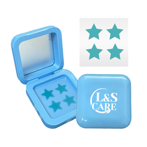 4 toppe colorate <span class=keywords><strong>Per</strong></span> scatola a forma di stella brufolo Patch con custodia in plastica con specchio - Product Image 1