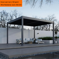Pergola motorisée en aluminium imperméable pour l'extérieur, directement de l'usine, gazebo moderne avec lames orientables, pavillon