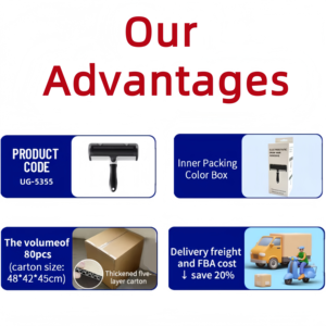 Cepillo de pelusa reutilizable con mango de ABS sólido, autolimpieza para eliminar el pelo de mascotas, cepillo de rodillo para perros y gatos, herramienta de aseo de plástico - Product Image 3