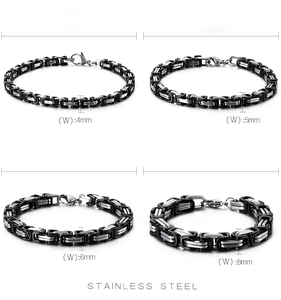 Pulsera Bizantina <span class=keywords><strong>KALEN</strong></span> de Acero Inoxidable con Eslabones de 4/5/6/7/8mm Estilo Hip Hop Bañada en PVD Oro de 18K, Plata o Negro - Product Image 6