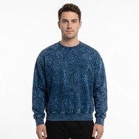 T-shirt à manches longues pour homme, coupe décontractée, col rond, poignets et ourlet côtelés, effet délavé, style streetwear, personnalisable OEM ODM