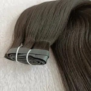 Cabello humano virgen Remy sin costuras, extensiones de cabello humano de trama de piel Invisible, atado a mano