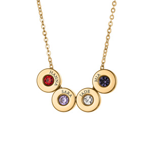 <span class=keywords><strong>Collar</strong></span> con Colgante de Piedra de Nacimiento Personalizado en Acero Inoxidable Chapado en Oro de 18K, Joyería con Gema de Cumpleaños Personalizada para Mujer, Regalo - Product Image 6