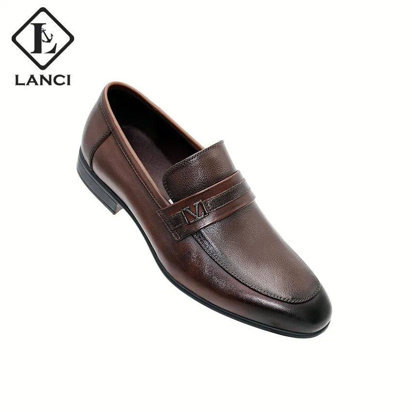 LANCI 2022 Factory Wholesale Price Formal Mens Shoes Genuine Leather Dress Loafer Shoes For Men