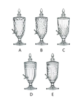 Distributeur de boissons en verre 2L pour hôtel, carafe à jus, distributeur de boissons glacées, bouteille en cristal avec robinet, conteneur à vin, pichet à eau froide