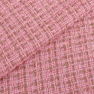 Commercio all'ingrosso 100% poliestere bouclé Tweed tessuto invernale viscosa rosso nero <span class=keywords><strong>rosa</strong></span> per la gonna da donna - Product Image 2