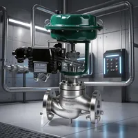 Katup Diafragma Pneumatik Industri Seri Kontrol dengan Locator Dn50 Pn16 Seat 4-20 Needle Steam Suhu Tinggi OEM