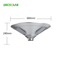 Lampe solaire de jardin LED monocristalline en silicium 20W avec télécommande, angle de faisceau 360°, en alliage d'aluminium, IP65, allumage/extinction automatique