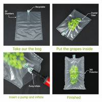 Sacs d'emballage pour raisins gonflables, résistants aux chocs et à l'eau, en film protecteur transparent PE/Nylon, prix usine