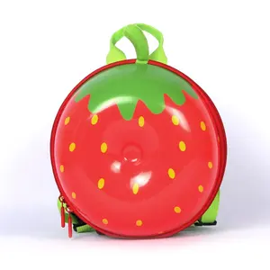 Wholesale character desgin little girl Kids children lovely 3D hand shell style fruit kawaii strawberry backpack