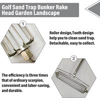 Râteau de golf en acier inoxydable antirouille pour le nivellement du sable, idéal pour les terrains de golf (vente en gros)