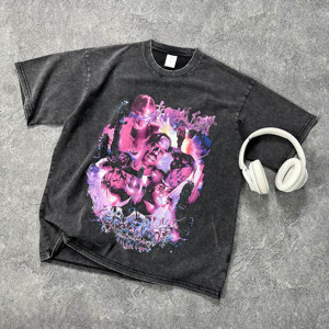 เสื้อยืดปักลายคุณภาพสูงสั่งทำขายส่ง ผ้าฝ้ายเปล่าสำหรับสกรีนลายโดยตรง ทนทาน สไตล์วินเทจสำหรับผู้ชาย - Product Image 3