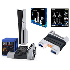 PS5 Slim Cooling Dock With Disc <b>Holder</b> And <b>Controller</b> Charger TP5-3536B - Product Image 1