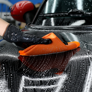 Serviette en microfibre North <span class=keywords><strong>Wolf</strong></span> avec logo imprimé, motif en maille orange pour le nettoyage et le detailing automobile - Product Image 6