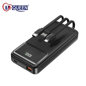 Cargador Portátil con Pantalla Digital Personalizada de 10000mAh, Banco de Energía con Doble USB 5V3A, 10000mah 20000mah con Cable Integrado - Product Image 1